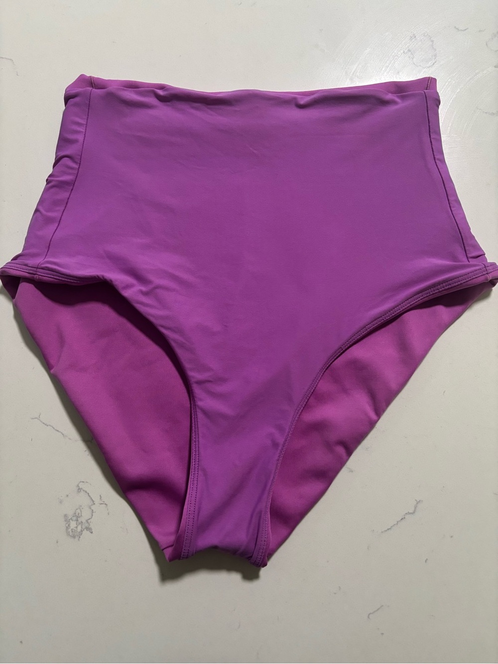 Left On Friday Orange Bikini Top with Purple High-Waist Bottoms - Picture 5 of 9